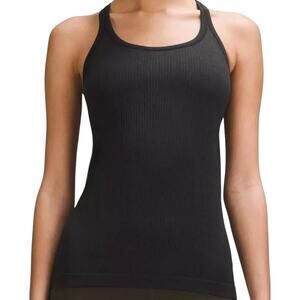Lululemon Ebb To Street Tank Racerback Seamless Slim Wicking Lycra Black 6